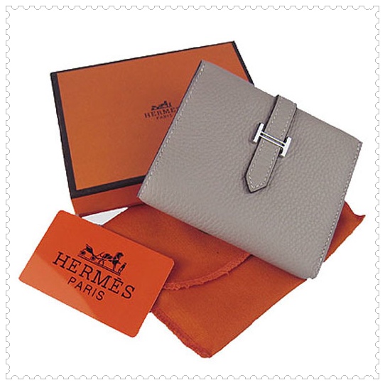 Hermes Bearn Mini Gusset Wallet Grey